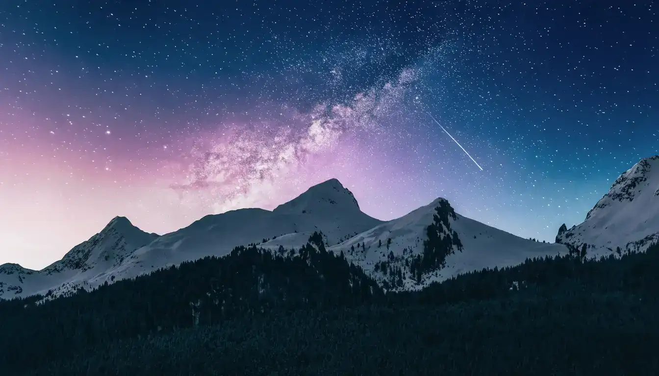 Aerolink Technologies hero — New Zealand mountain landscape with starry sky